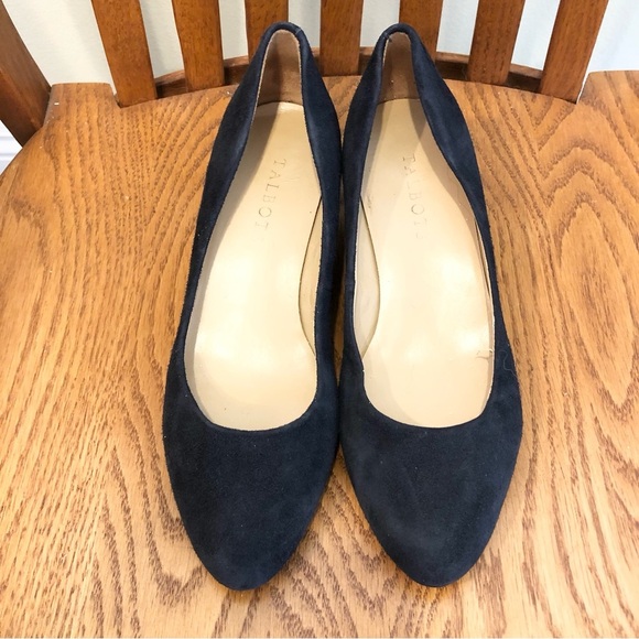🌈 6/$60, Talbots, Suede Wedge Heels, Black, Size 8 - Picture 7 of 8